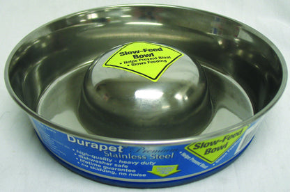 Durapet Slow Feed Stainless Steel Pet Bowl