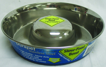Durapet Slow Feed Stainless Steel Pet Bowl