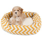 Majestic Pet Yellow Chevron Sherpa Bagel Bed