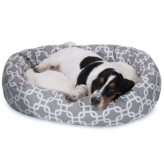 Majestic Pet Grey Links Sherpa Bagel Bed
