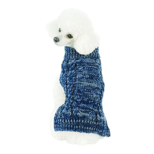 Pet Life Classic True Blue Cable Dog Sweater
