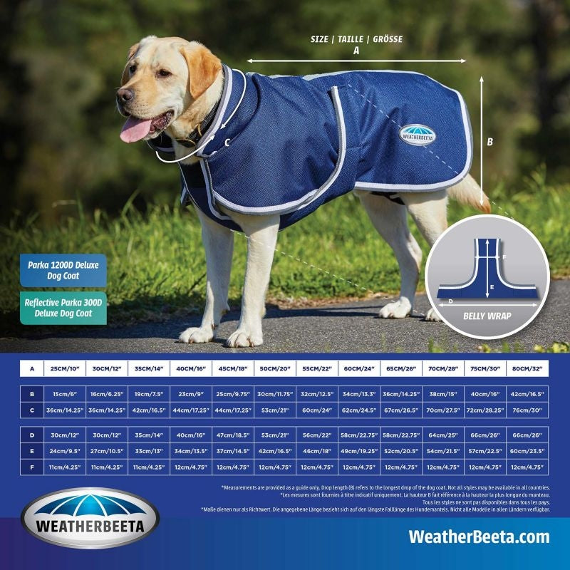 Weatherbeeta Reflective Parka 300D Deluxe Lite Dog Coat