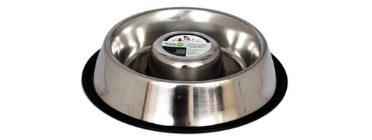 Slow Feed Stainless Steel Pet Bowl 2 Pack